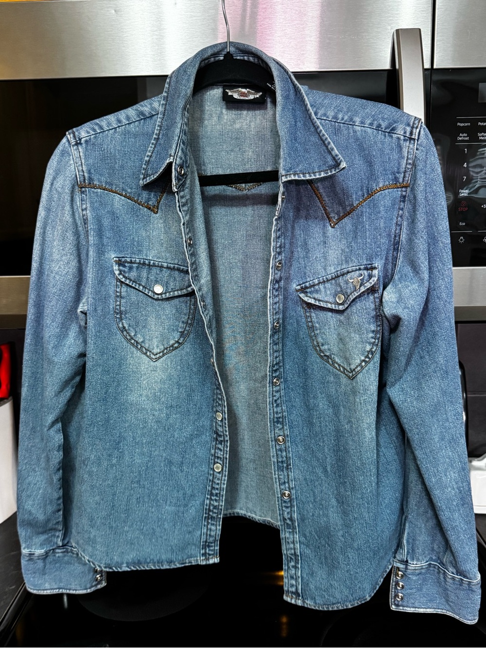 Harley-Davidson Blue Denim Button-Down Shirt